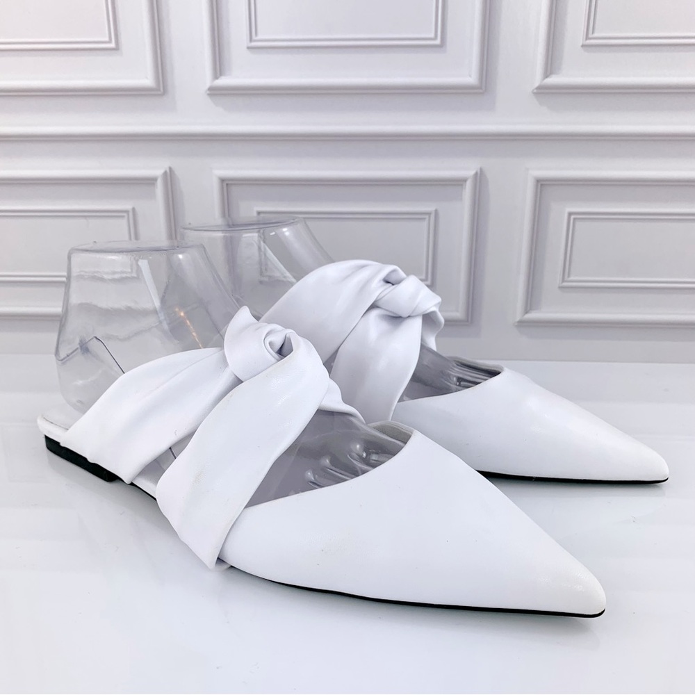 NEW! Jeffrey Campbell Tied Down Mule Flats White Size 8 $130